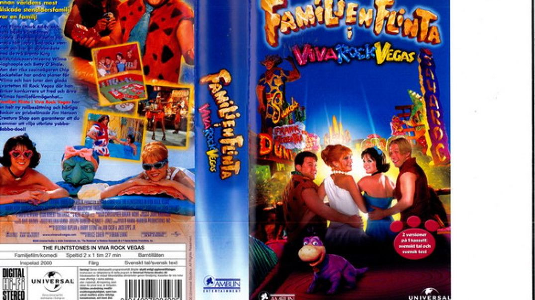 Tecknat Barn Svenska:Familjen Flinta i Viva Rock Vegas (2000) VHSRIPPEN (Svenska) Hela Filmen (HD)