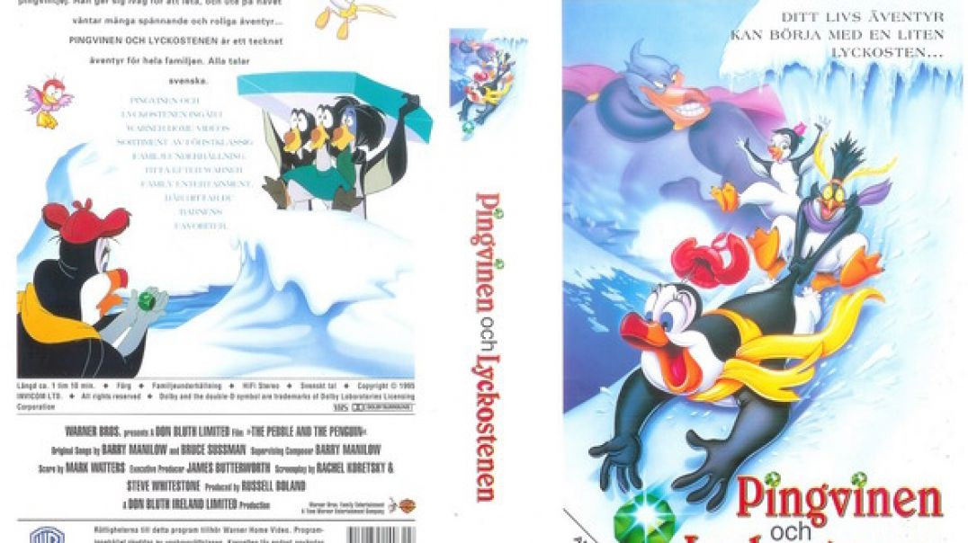 Tecknat Barn Svenska:Pingvinen och Lyckostenen (1995) VHSRIPPEN (Svenska) Hela Filmen (3D)