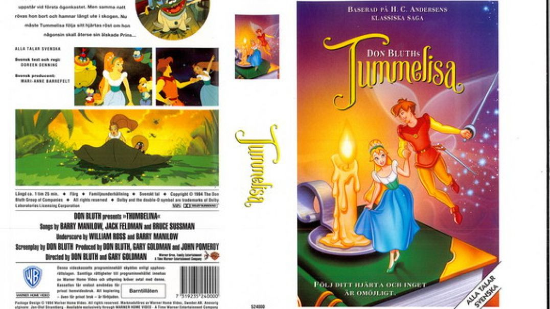 Tecknat Barn Svenska:Tummelisa (1994) VHSRIPPEN (Svenska) Hela Filmen (3D)